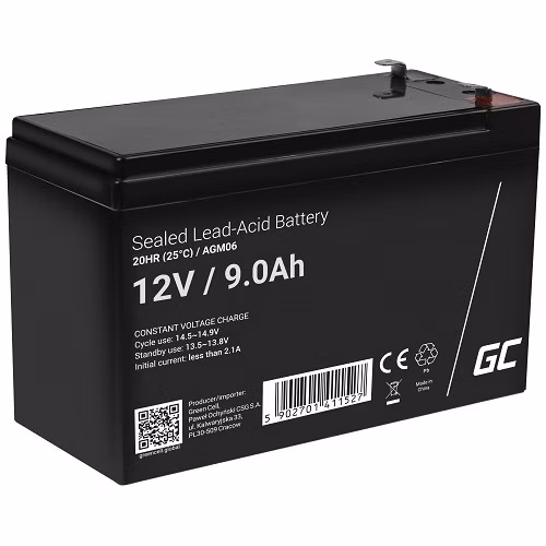 Green Cell AGM VRLA 12V 9Ah maintenance-free battery for UPS units