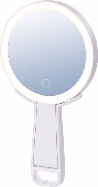 IMMAX LED kosmetické zrcátko SWEET Make up/ oboustranné/ 10x zvětšovací/ CCT/ stojánek na mobil/ bílé