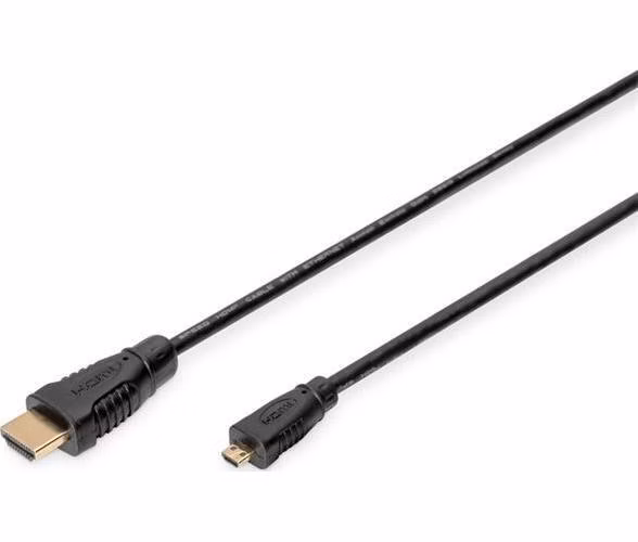 Digitus HDMI High Speed s Ethernetem připojovací kabel HDMI/D na HDMI/A ( standard na micro) , 1m