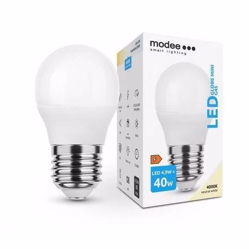 Modee E27 4,9W mini globe LED studená 4000K