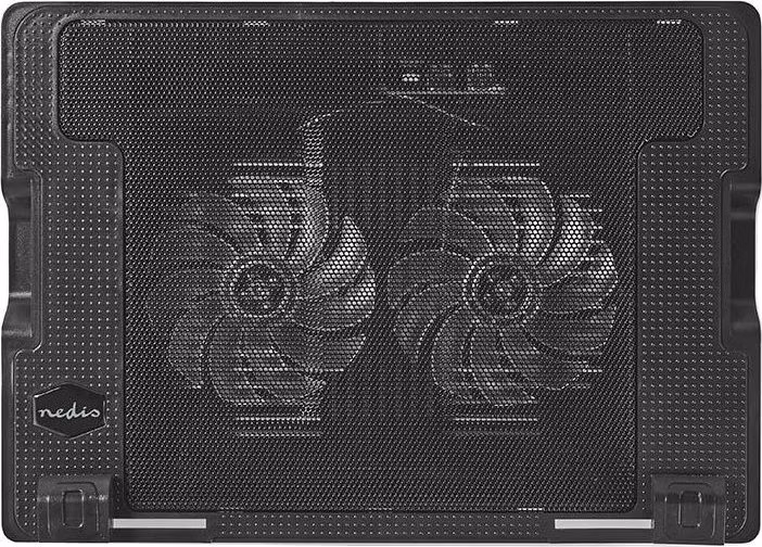 NEDIS stojan na notebook/ univerzální/ pro notebooky do 18"/ 2x ventilátor 140 mm/ USB/ plast-kov/ černý