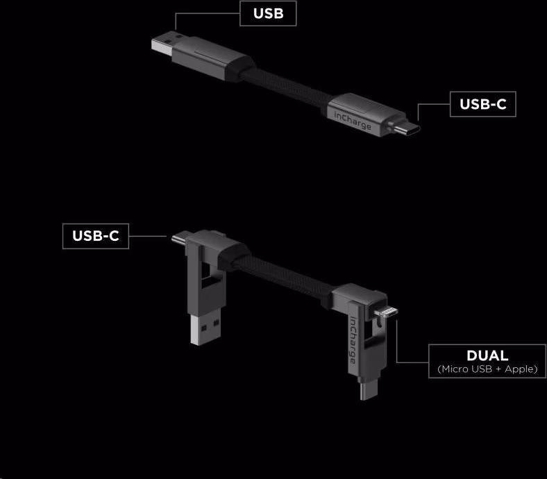 inCharge 6 – nabíjecí a datový kabel 6 v 1, šedý