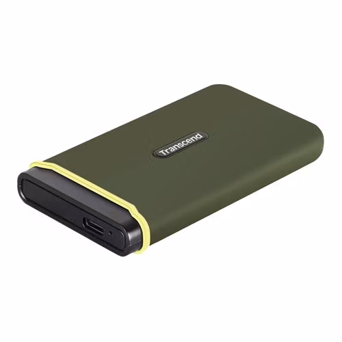 Transcend ESD380C 1TB USB 3.2 Gen 2x2 (USB-C) Externí Anti-Shock SSD disk (3D TLC), 2000MB/R, 2000MB/W, armádní zelená
