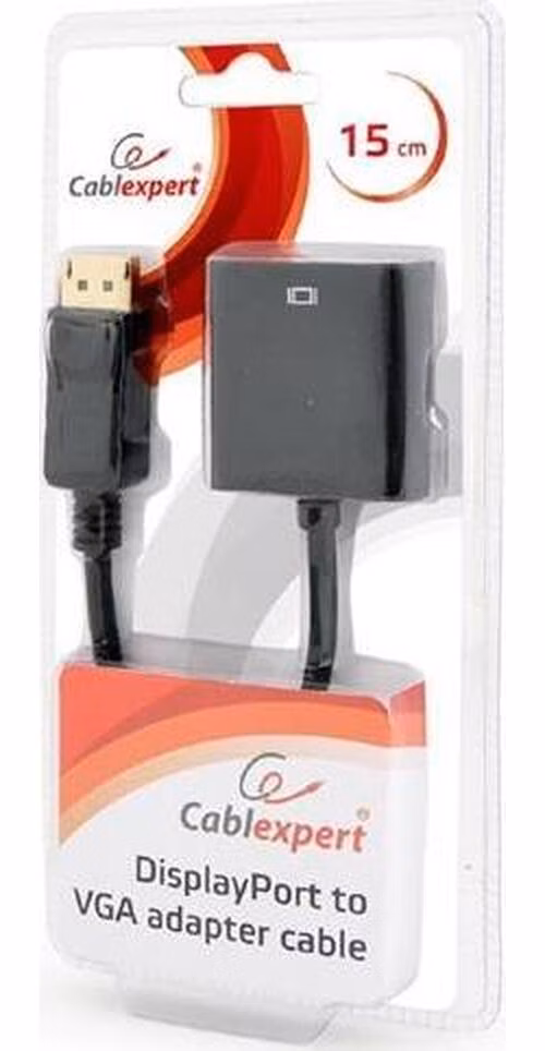 Gembird adaptér DisplayPort (M) na VGA (F), 0.15 m kábel, čierny, blister