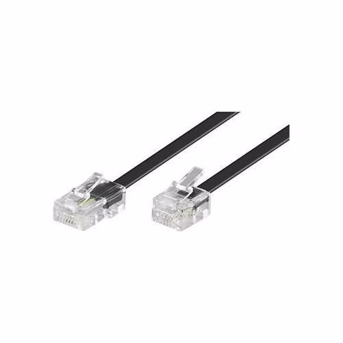 PremiumCord Kabel telefonní rovný 8P4C plug - 6P4C plug 10m - černý