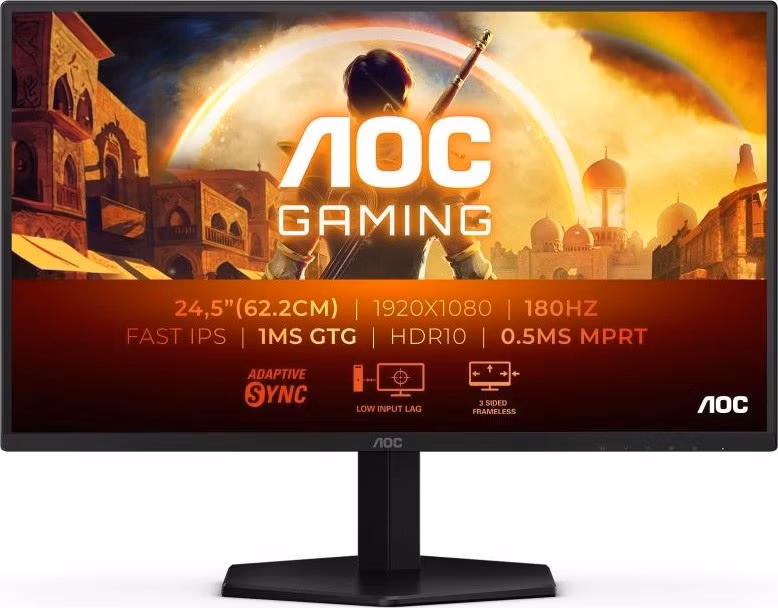 AOC 25G42E 24,5" Fast IPS 1920x1080 80M:1 1ms 300cd HDMI DP čierny 180Hz