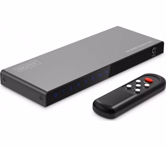 DIGITUS 5x1 HDMI Switch, 8K/60Hz (4:4:4), HDR, HDCP2.3
