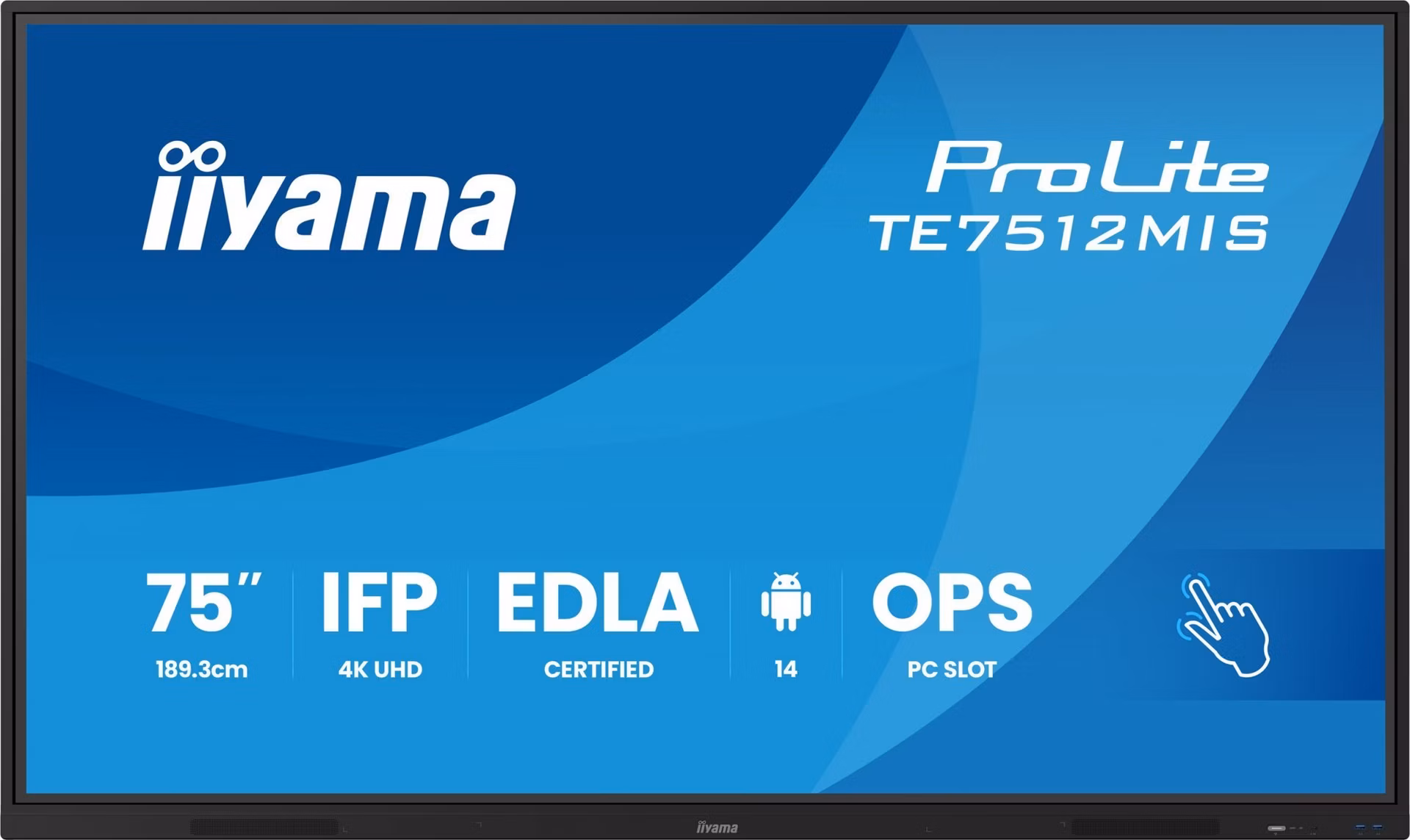 75" iiyama TE7512MIS-B4AG:IPS,4K,40P,USB-C