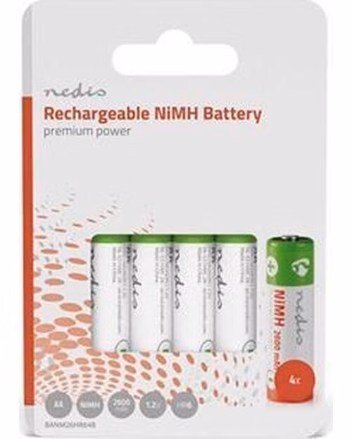 Nedis BANM26HR64B - Dobíjecí Ni-MH Baterie AA | 1.2 V | 2 600 mAh | 4 kusy | Blistr
