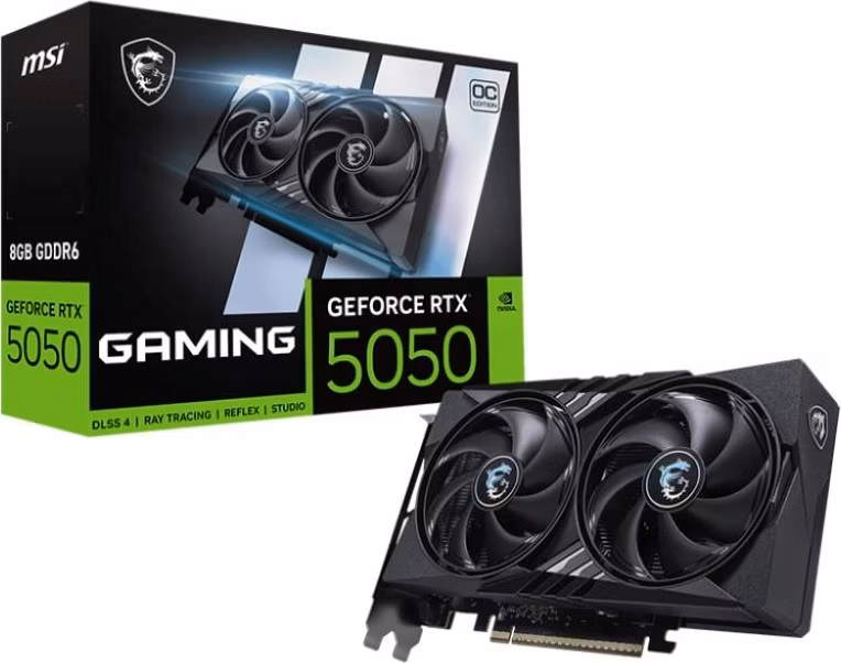 MSI VGA NVIDIA GeForce RTX 5050 8G GAMING OC, RTX 5050, 8GB GDDR6, 3xDP, 1xHDMI