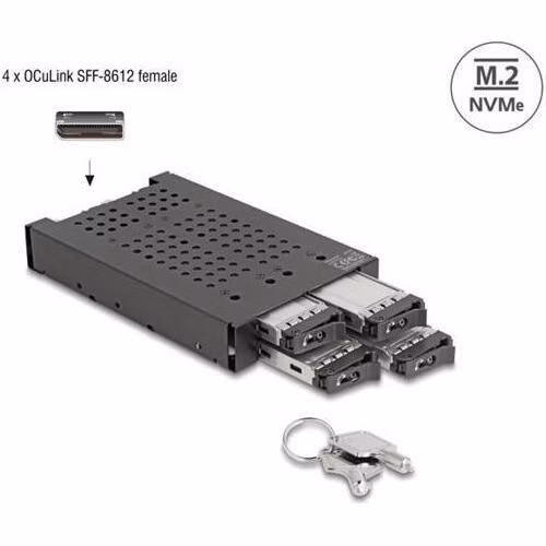Delock 3.5” Mobilní rack pro 4 x SSD M.2 NVMe s konektorem OcuLink SFF-8612