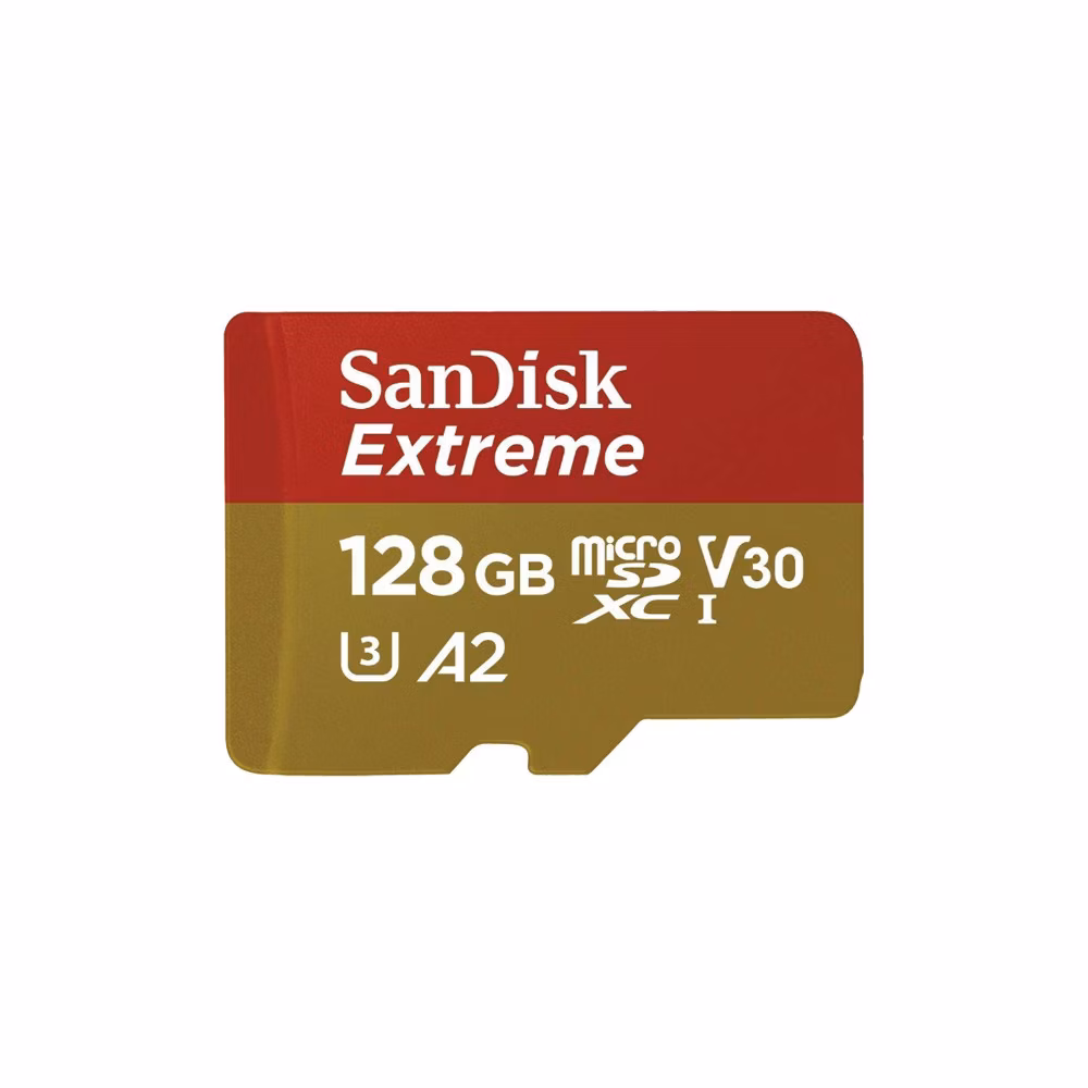 Karta SanDisk micro SDXC 128 GB Extreme Action Cams and Drones (190 MB/s Class 10, UHS-I U3 V30) + adaptér