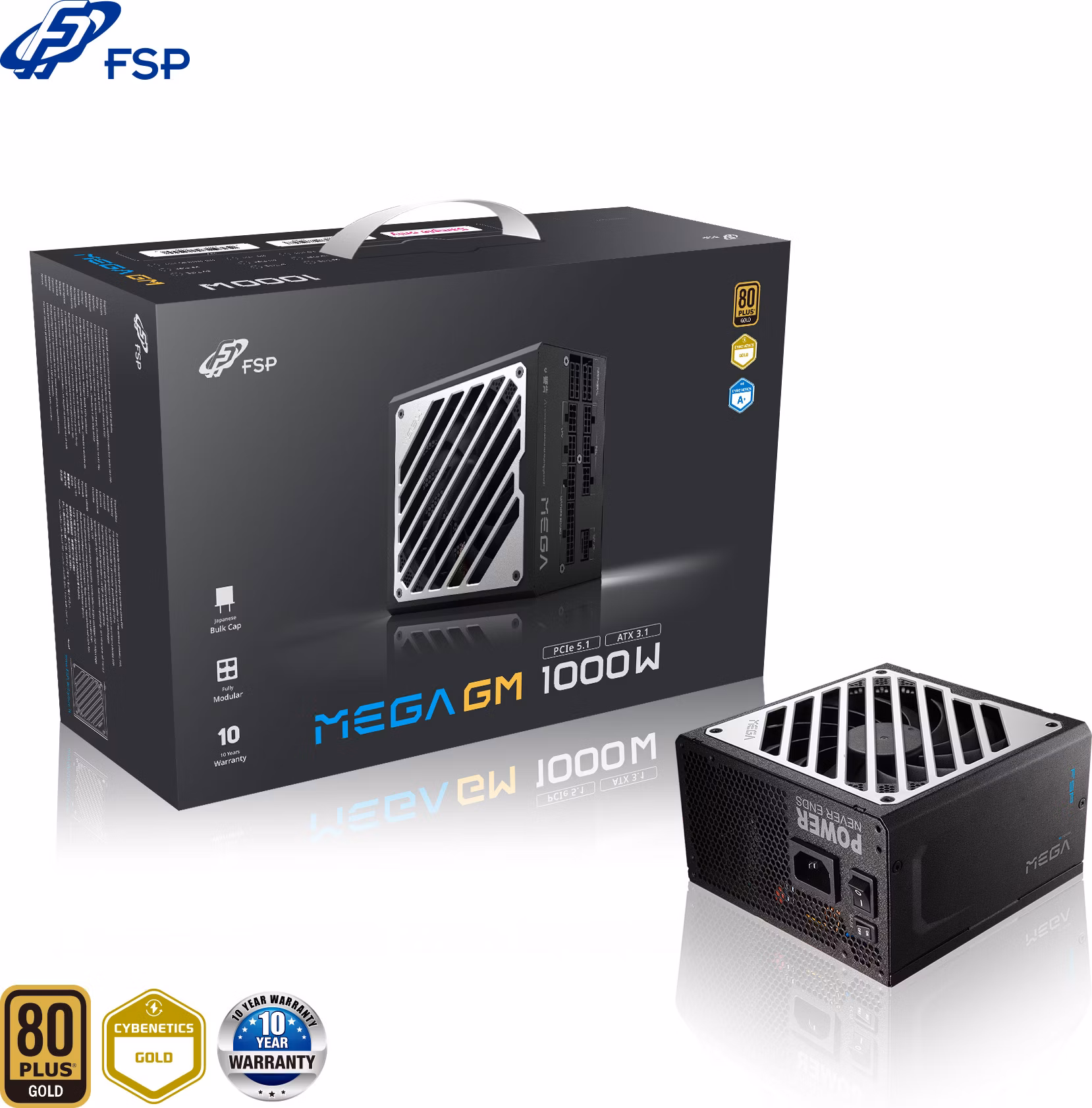 FSP MEGA GM/1000W/ATX 3.1/80PLUS Gold/Modular/Retail