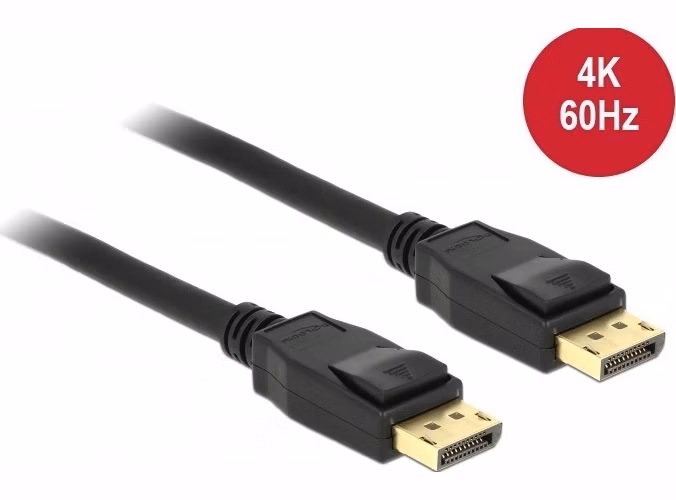Delock Displayport 1.2 kabel samec > Displayport samec 4K 60 Hz 0,5 m