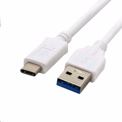 Kábel C-TECH USB 3.0 AM na Type-C kábel (AM/CM), 1m, biely