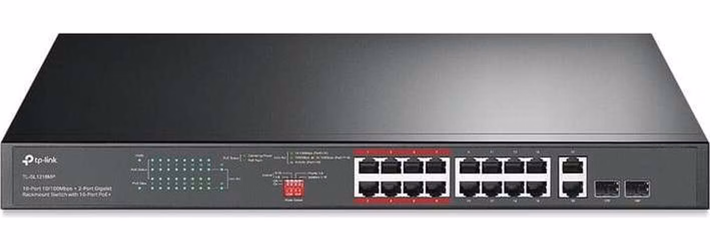 16-Port 10/100 Mbps + 2-Port Gigabit Rackmount Switch with 16-Port PoE+ PORT: 16× 10/100 Mbps PoE+ Ports, 2× Gigabit No