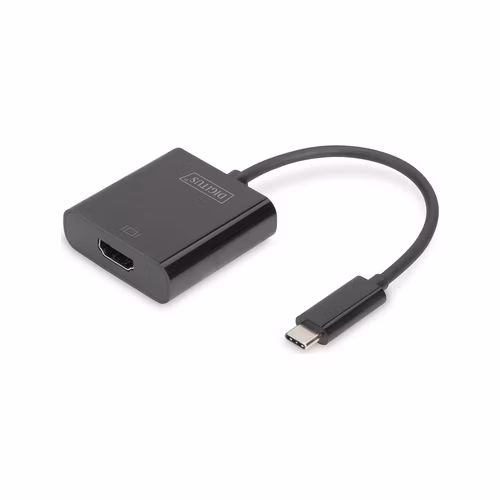 DIGITUS Adaptér USB typu C na HDMI, 4K/30 Hz délka kabelu 19,5 cm, černá