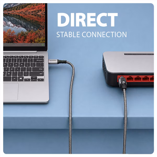 AXAGON ADE-CM20, USB-C Gigabit Ethernet adaptér s integrovaným sieťovým CAT6 káblom RJ-45 (2 m)