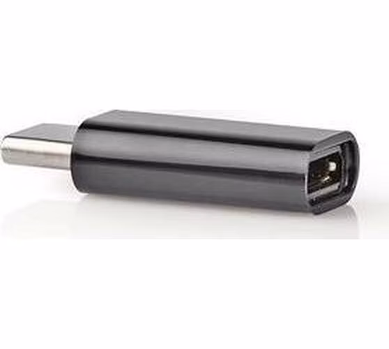 Nedis CCGB60910BK - USB-C Adaptér| USB 2.0 | USB-C™ Zástrčka | USB Micro-B Zásuvka | 480 Mbps | Kulatý | Poniklované
