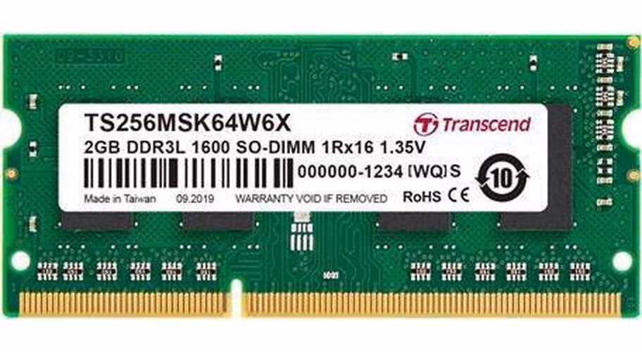 Transcend SODIMM DDR3 2GB 1600Mhz, 1Rx16, CL11