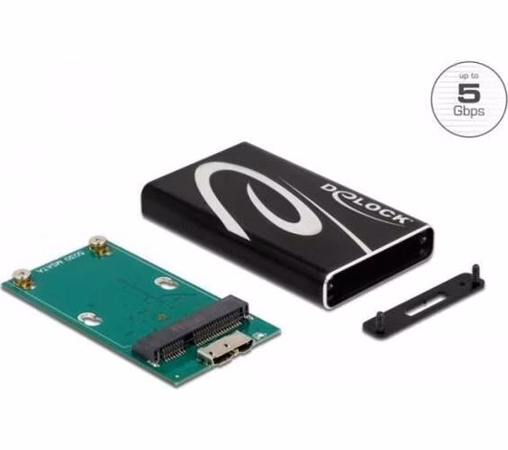 Delock Externí pouzdro s USB SuperSpeed na SSD mSATA