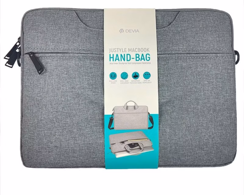 Devia taška Justyle Handbag pre Macbook Pro 16" M1/M2/M3/M4- Light Gray