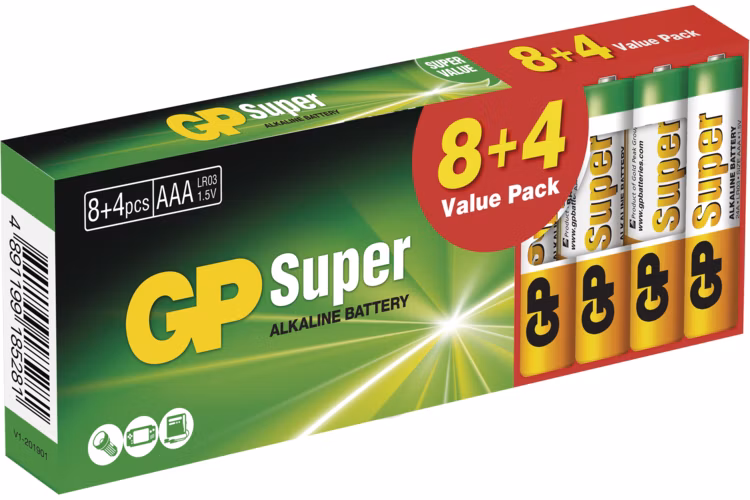 EMOS GP alkalická batéria SUPER AAA (LR03) 8+4DB