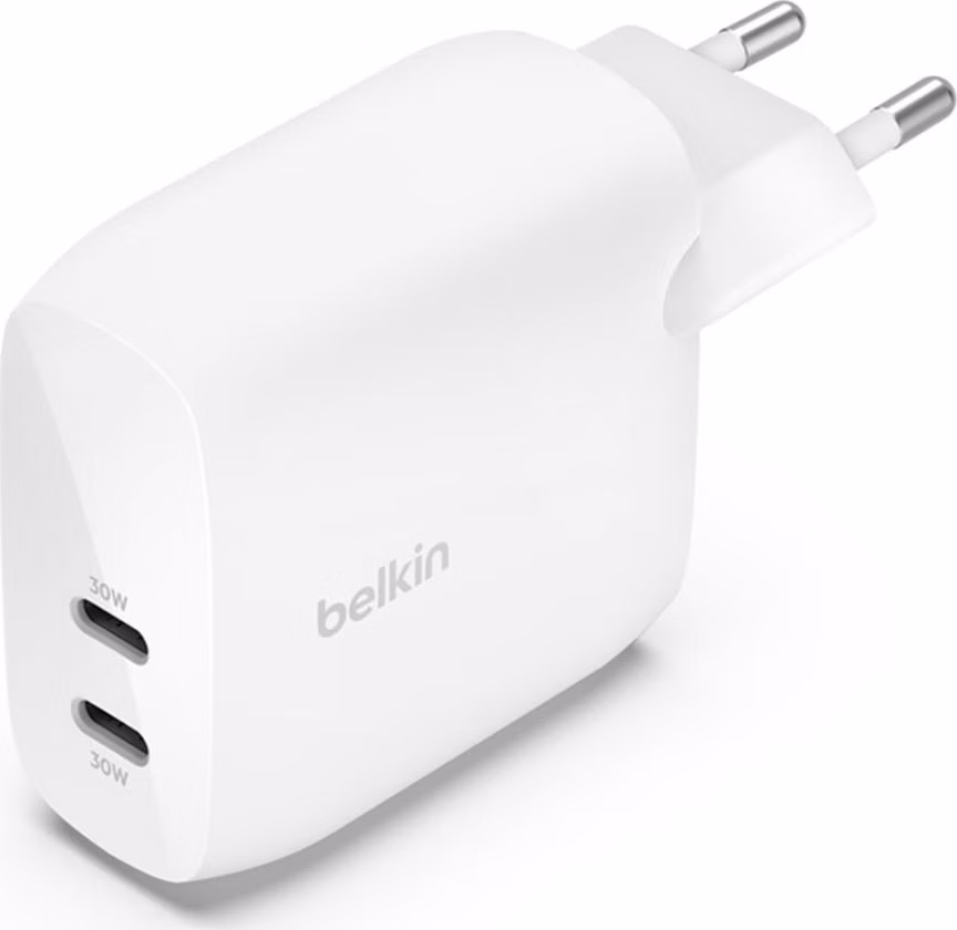 Belkin 60W Dual USB-C PD Wall Charger - White