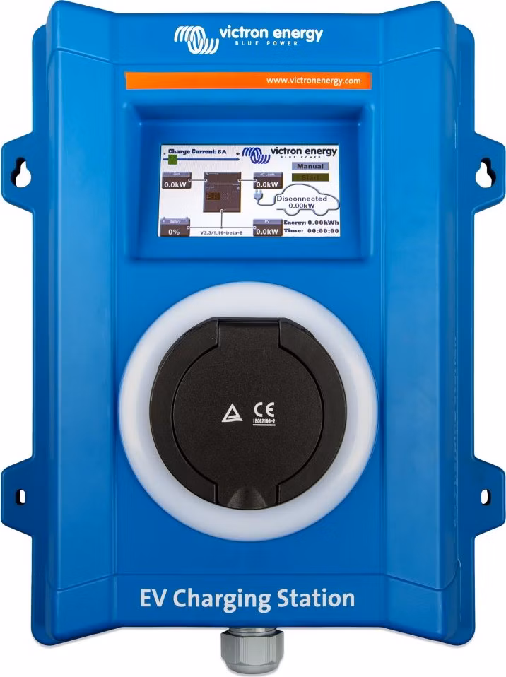 Victron EV nabíjecí stanice pro elektromobily, 22kW, 32A, 3f/1f, Type 2, LCD displej, bez kabelu