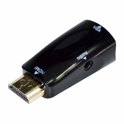 Gembird adaptér HDMI (M) na VGA (F) + 3.5 mm audio (M na M), single port, čierny