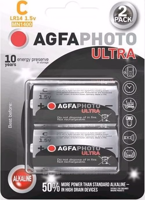 AgfaPhoto Power Ultra batéria LR14/C, blister 2ks