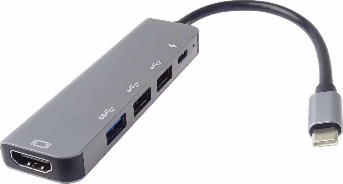 PremiumCord USB-C na HDMI + USB3.0 + 2x USB2.0 + PD(power delivery) adaptér