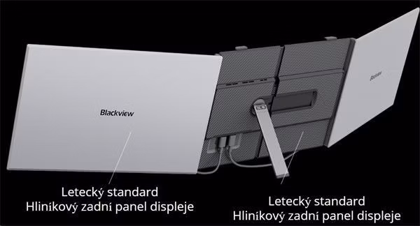 Portable monitor Blackview DCM8 Dual Screen 15.3inch 1920x1200 16:9 LCD 60Hz IPS 178 USB-C 3.1x3, sivo čierny