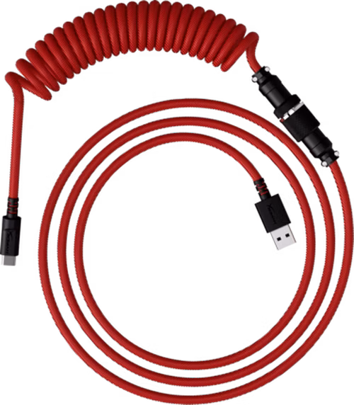 HyperX USB-C spirálový kabel červeno-černý