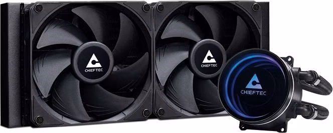 CHIEFTEC vodní chlazení CPU Iceberg 240 Dark, 2x120mm, ARGB vodní blok, LGA1851, AM5, černá