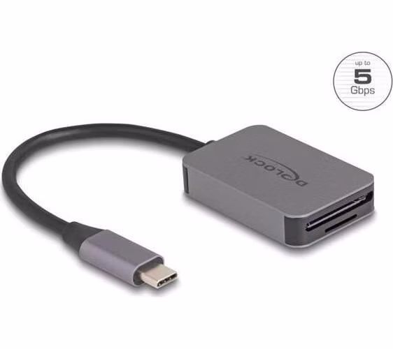 Delock Čtečka karet s rozhraním USB Type-C™ v hliníkovém krytu na paměťové karty SD nebo Micro SD