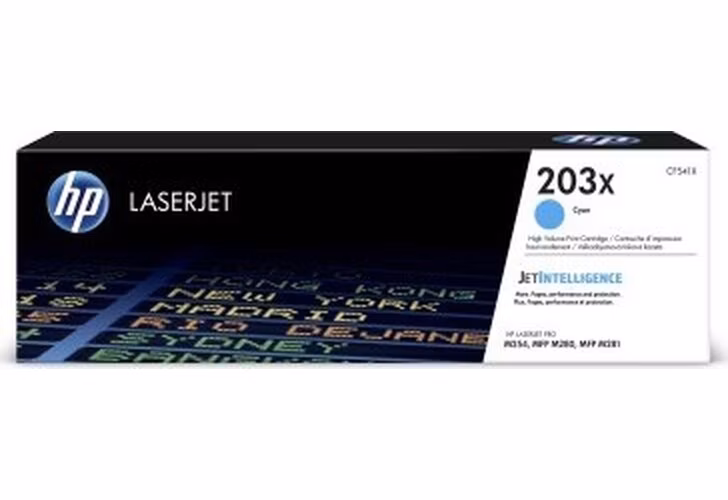 CF541X Originálna azúrová tonerová kazeta HP 203X LaserJet s vysokou výťažnosťou