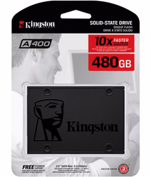 SSD disk Kingston 480 GB A400 SATA3 2.5 SSD (výška 7 mm) (R 500 MB/s; W 450 MB/s)