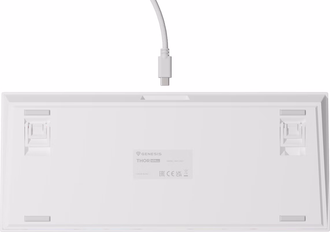 Herná mechanická klávesnica Genesis THOR 404/GenX Stratos Silent/Drôtové USB-A/US/Biela