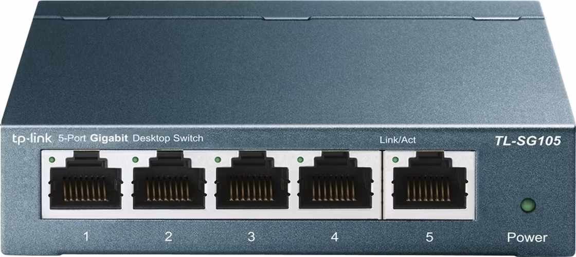 5-Port Gigabit Desktop Switch PORT: 5× Gigabit RJ45 Ports SPEC: Desktop Steel Case FEATURE: Plug and Play