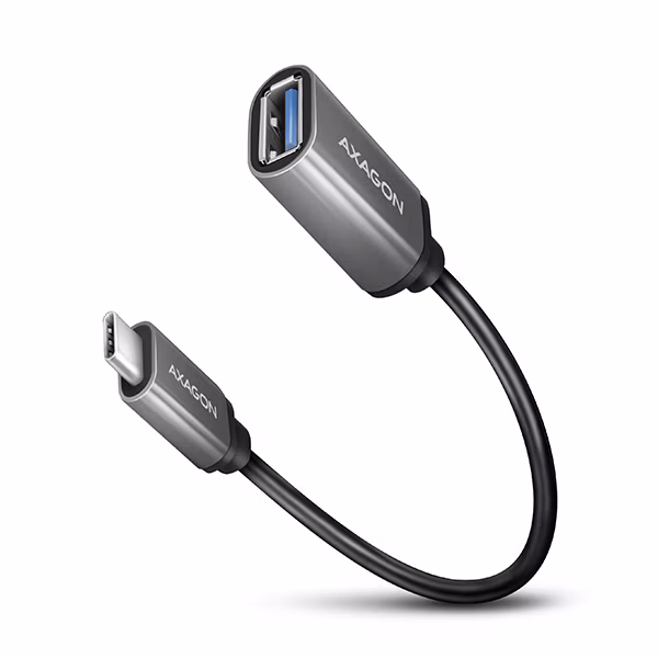 AXAGON RUCM-AFAC, káblová redukcia USB-C (M)  USB-A (F), 20cm, USB 3.2 Gen 1, 3A, ALU