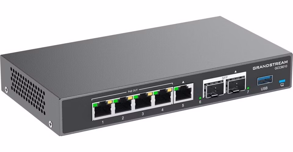 Grandstream GCC6010 all-in-one řešení (VPN router, NGFW, PoE switch a IP PBX)