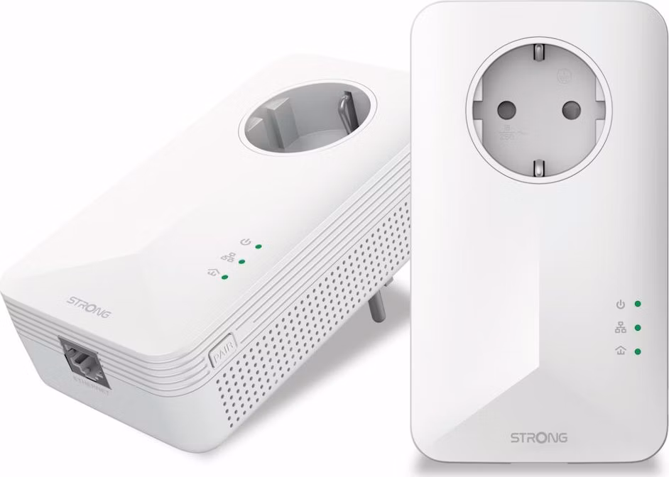 STRONG sada 2 adaptérů Powerline 1000 DUO EU/ 1000 Mbit/s/ 1x LAN/ bílý