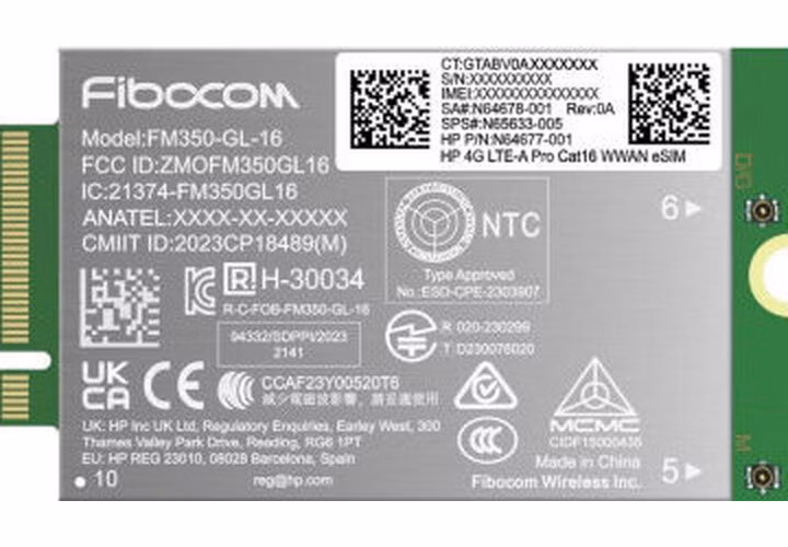 HP 5G Sub-6 Cat 19 WWAN modul pro mobilní připojení