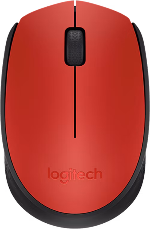Logitech M171/Kancelářská/Optická/1 000 DPI/Bezdrátová USB/Černá-červená