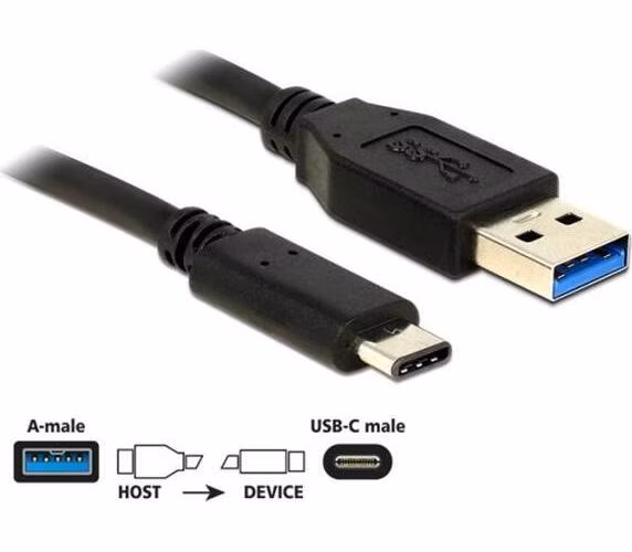 Delock Kabel SuperSpeed USB 10 Gbps (USB 3.1, Gen 2) Typ A samec > USB Type-C™ samec 0,5 m černý