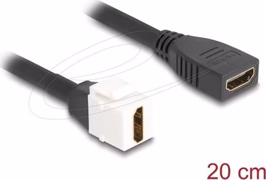 Delock Kabel HDMI Keystone modulu ze zásuvky na zásuvku, 8K 60 Hz, 20 cm, černý