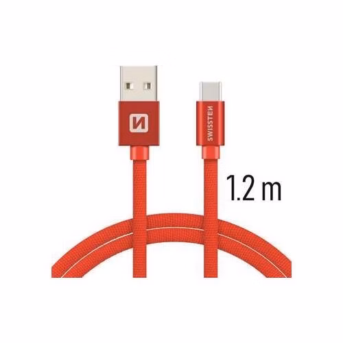 Swissten Datový Kabel Textile Usb / Usb-C 1,2 M Červený