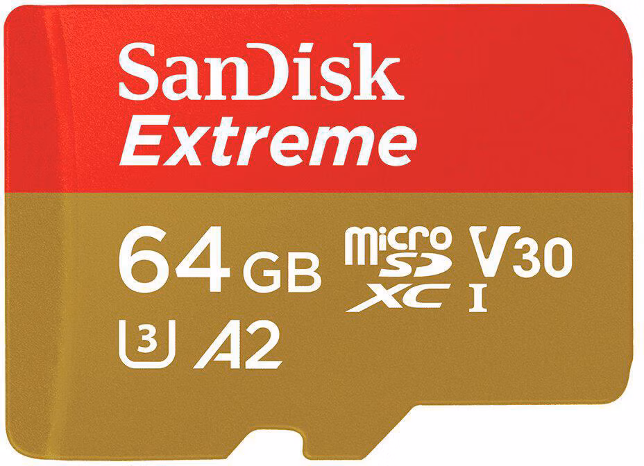 Karta SanDisk micro SDXC 64GB Extreme Action Cams and Drones (170 MB/s Class 10, UHS-I U3 V30) + adaptér