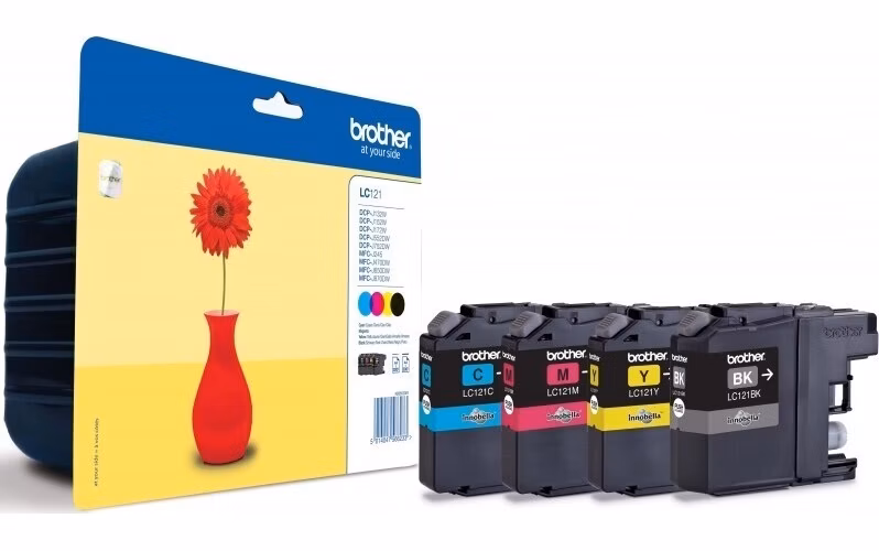 BROTHER inkoustová náplň LC-121VALBP/ multipack/ Černá + tři barvy
